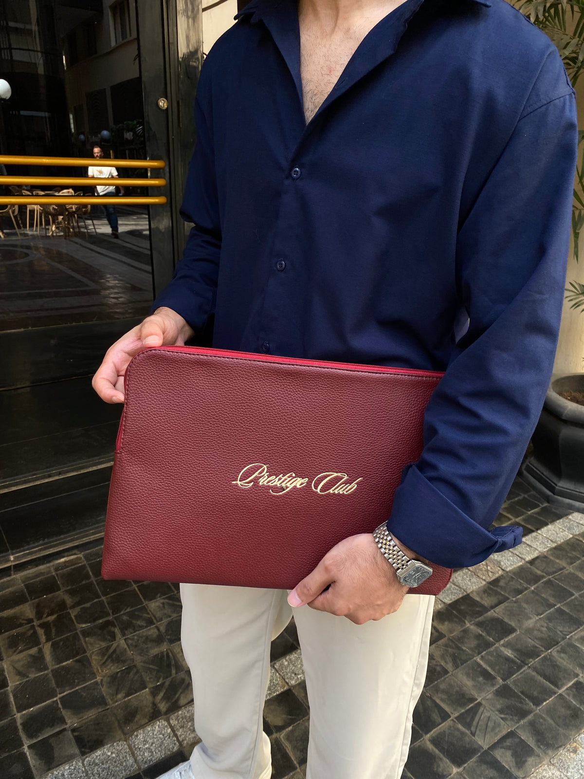 Textured Burgundy Leather Sleeve