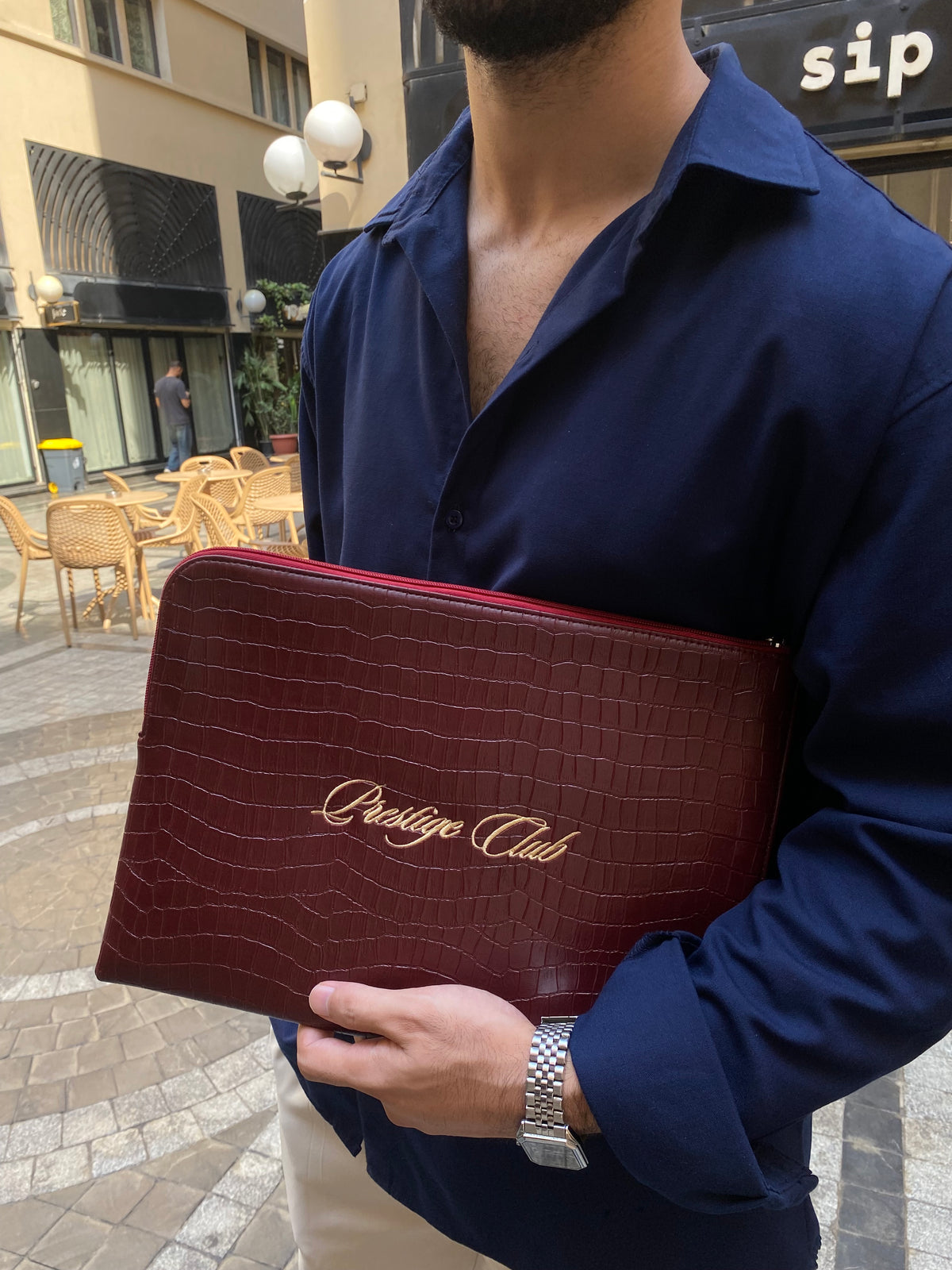 Royal Croc leather Sleeve