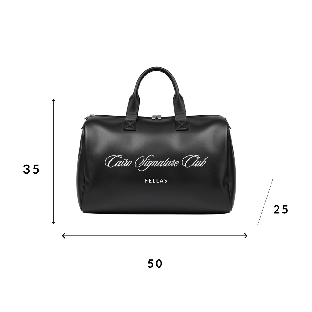 Black leather bag