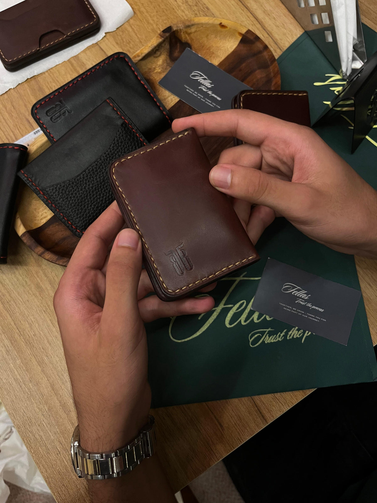 Brown leather wallet
