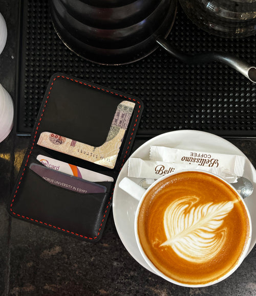 Black leather wallet