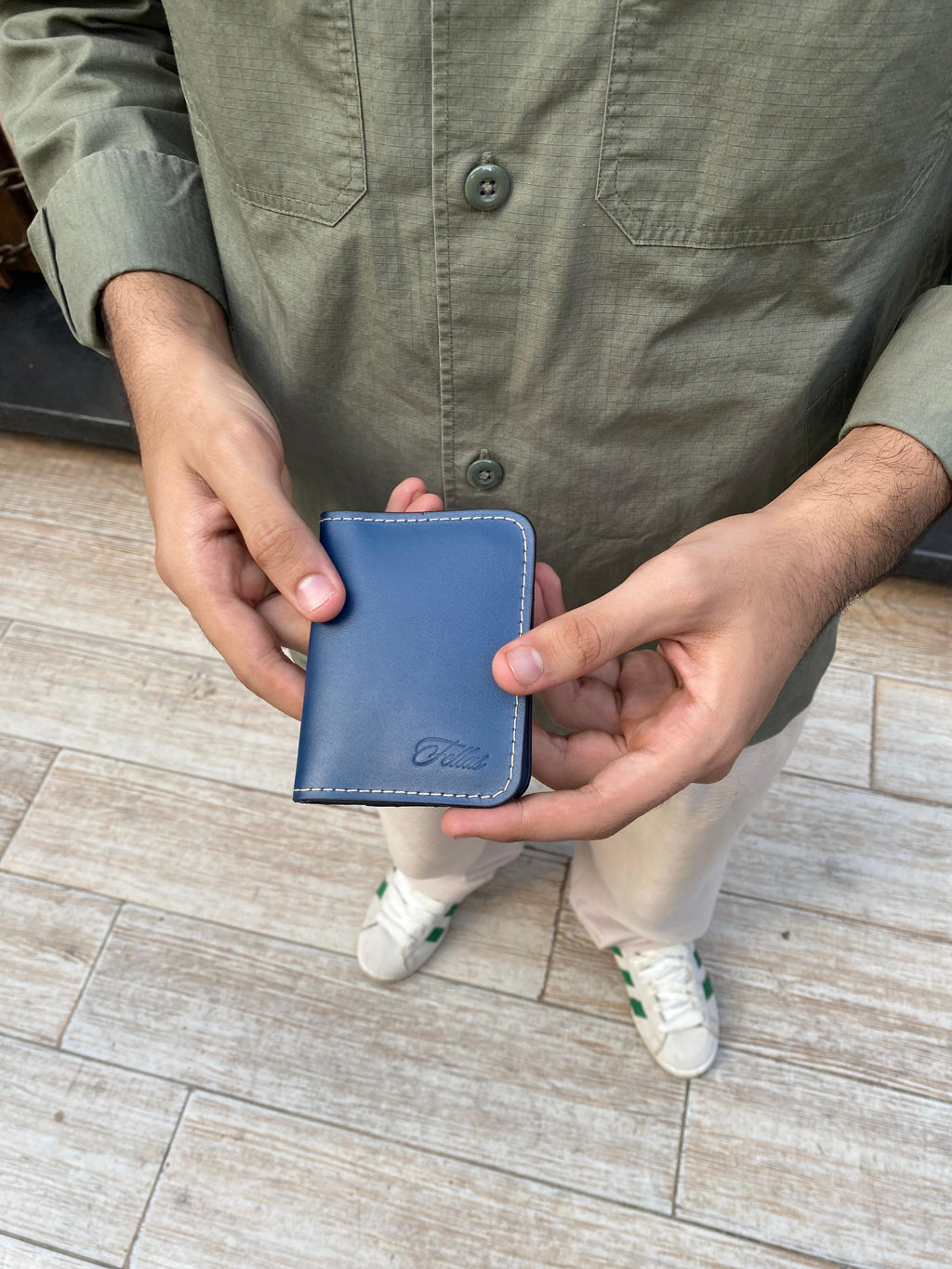 Navy leather wallet