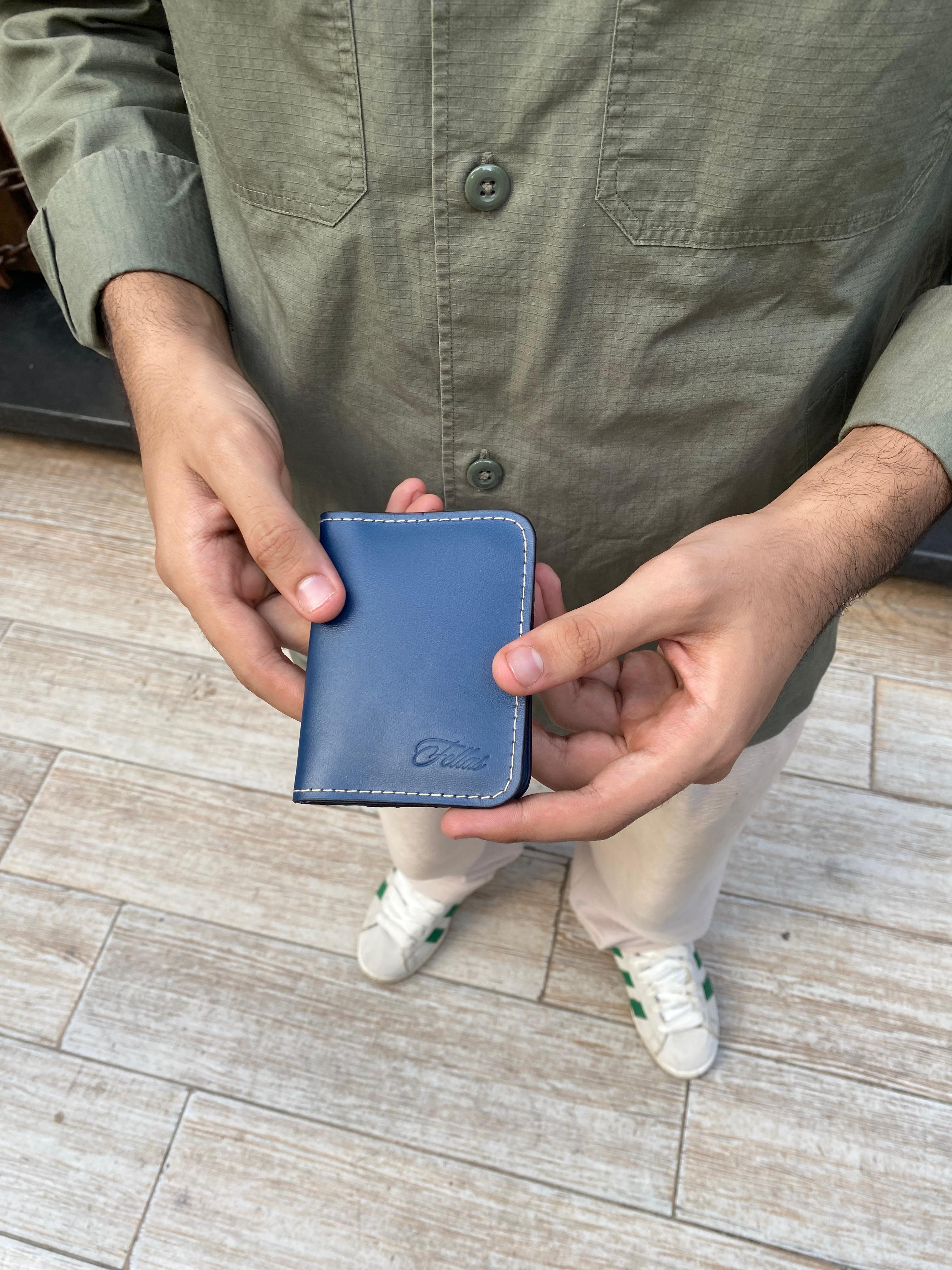 Navy leather wallet