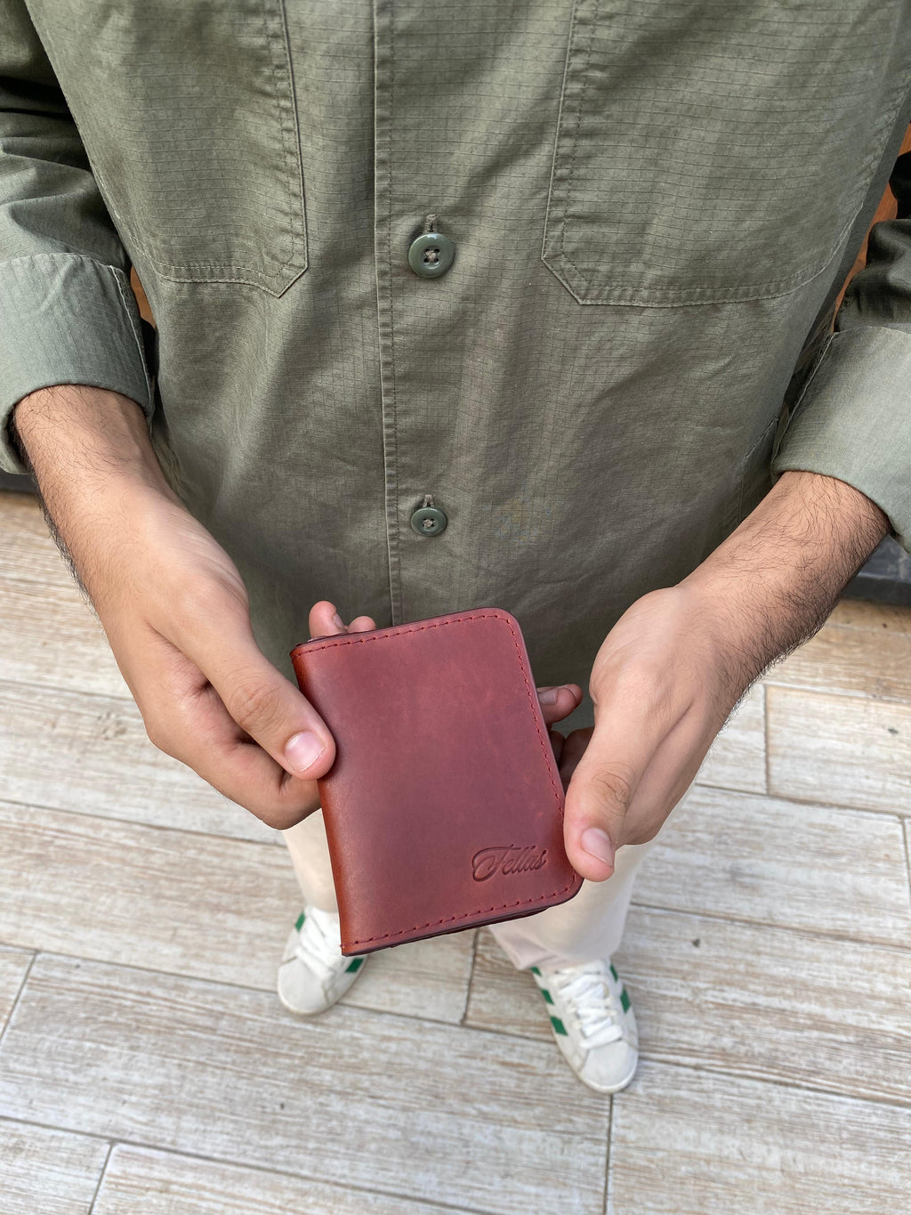 Burgundy leather wallet