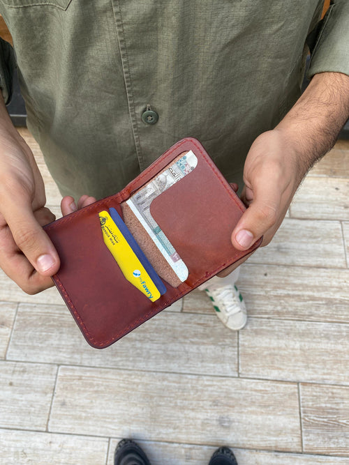 Burgundy leather wallet