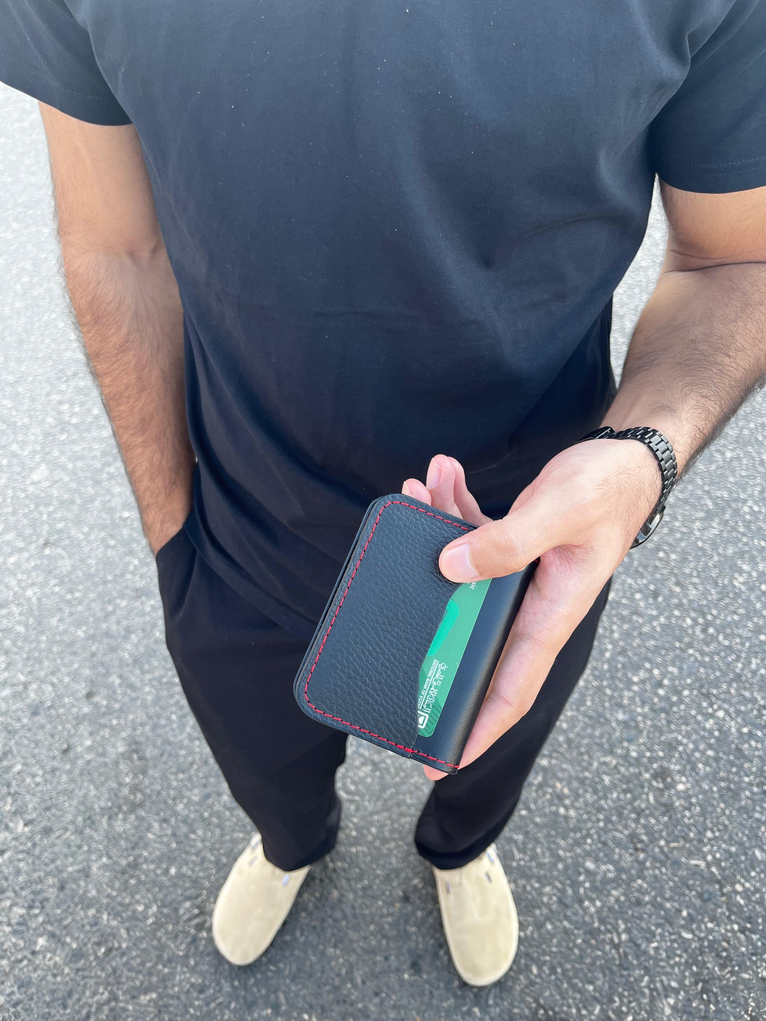 Black leather wallet