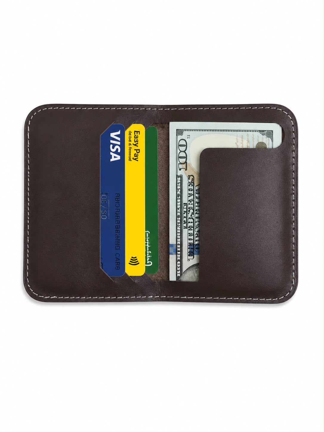 Brown leather card holder